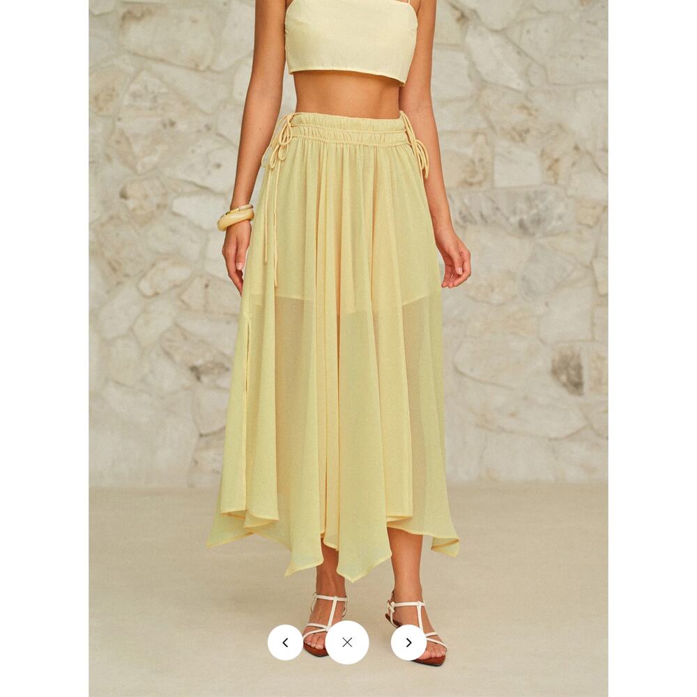 NWT Commense Drawstring Waist Maxi Skirt Sz M